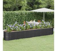 FOZICV Macetero antracita 440 x 80 x 68 cm de acero para exterior, macetero de acero para exteriores, cesta para plantas de jardín
