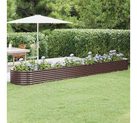 FOZICV Macetero marrón 440 x 80 x 36 cm de acero para exteriores, macetero de acero para exteriores, jardinera grande