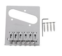 Fozriybefy 1 Juego de Puente de Guitarra de 6 Monturas, Puente de Guitarra Eléctrica Ajustable de 6 Monturas para Guitarra TL, Color Negro