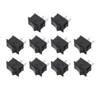 Fozriybefy 10 Pcs SPST Mini Negro 2 Pin Balancin Interruptor AC 125V 10A 250V 6A