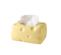 Fozriybefy Caja de PañUelos con Forma de Queso, Caja de Almacenamiento de Toallas de Papel de CeráMica Multifuncional con Almohadilla Antideslizante, Excelente Dispensador de Cajas de Papel