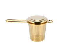 Fozriybefy Colador de Té de Hoja de Té Colador de Té de Barril Dorado Juego de Té