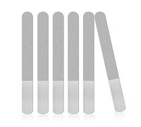 Fozriybefy de UñAs de Acero Inoxidable de 6 Piezas de UñAs de Diamante de Doble Cara de UñAs de Metal de Manicura para la Familia y los Viajes