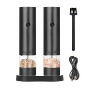 Fozriybefy Juego de Molinillo Eléctrico de Sal y Pimienta, Molinillo Automático de Grosor Ajustable para Saleros y Pimenteros de Cocina y Barbacoa