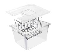 Fozriybefy Máquina de Cocción Sous Vide Contenedor de 11 litros con Rejilla de Acero Inoxidable Separador de Divisores Desmontables
