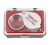 Fozriybefy Portátil 30X Poder 21Mm Lupa De Joyeros Lupa De Ojos Dorados Joyería Lupa con Caja Exquisita
