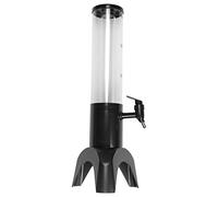 Fozriybefy Torre Dispensadora de Cerveza de 1,5L Grifo Integrado de FáCil Limpieza con Tubo de Hielo y Luz LED Dispensador de Torre Transparente para Bebidas, Negro