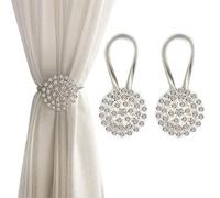 FOZUBOYO Abrazaderas magnéticas para Cortinas, Paquete de 2 alzapaños de Cristal Brillante con Hebilla de Cortina con Alambre de Resorte de Alta Elasticidad (Colorido)