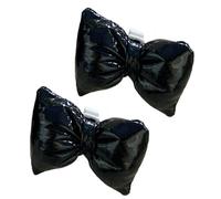 [Fpbiagoq] 1 par brillante de cuero Pu arco zapatos zapatos clips decorativos zapatillas para mujer decoración de zapatillas removibles encanto hebilla de cuero sintético accesorios para zapatos