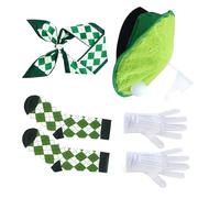 [Fpbiagoq] 4 piezas de accesorios de disfraz de golfista novedad disfraz guantes guantes calcetines rombos bufanda traje de golf suministros de fiesta de golfista ropa de golf