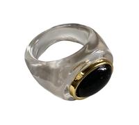 [Fpbiagoq] Anillo de resina único, textura simple, joyería rara, fiesta para mujeres, niñas, accesorios, versátiles