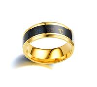 [Fpbiagoq] Anillos de acero inoxidable Joyería inteligente sensible a la temperatura para parejas y amantes de la salud