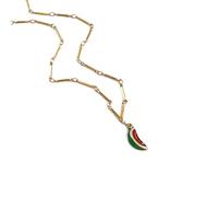 [Fpbiagoq] Collar de acero inoxidable inspirado en la fruta vibrante, cadena ajustable para mujeres y niñas, joyería casual para fiestas, regalos, colgantes de frutas de colores, フリーサイズ, Como se
