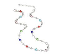 [Fpbiagoq] Colorido collar de cristal para mujer cadena de hueso de collage de metal joyería de fiesta moda cuerpo textura de metal, ボディチェーン, Como se describe en la descripción, Sin piedra preciosa