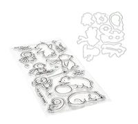 Fpbiagoq Juego de troqueles de silicona transparente con diseño de oso de nieve para el tiempo, plantilla para hacer tarjetas y papel