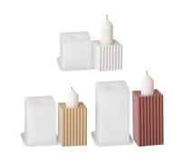 Fpbiagoq Moldes de silicona para candelabros de rayas cuadradas, moldes de resina epoxi, moldes de yeso hechos a mano