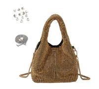 [Fpbiagoq] Mujeres Rhinestone Cubo Bolso Bling Brillante Cartera de Cristal Bolso Bolso de Mano de Noche Fiesta Boda Fiesta Boda Accesorios de Fiesta de Novia, Gold-20