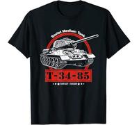 FPBQSSMV T-34-85 Soviet Tank of The Second World War Men T-Shirt Black XL