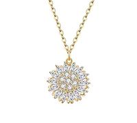 FPEAOB Collar con colgante de girasol para mujer, de plata 925, con circonitas, Du bist mein Sonnenschein Girasol para mujer, cadena de plata 925, oro, cadena de regalo para ella, esposa, novia, mamá