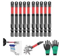 FPH2 Impact Screwdriver Bit Set,1/4 Inch Hex Shank Magnetic Cross Slot Screw Driver Drill Bits,Electrician Screwdriver Bits for Circuit Breakers and Electrical Work