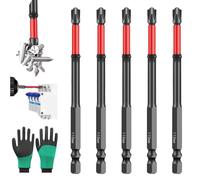 FPH2 Impact Screwdriver Bit Set,1/4 Inch Hex Shank Magnetic Cross Slot Screw Driver Drill Bits,Electrician Screwdriver Bits for Circuit Breakers and Electrical Work