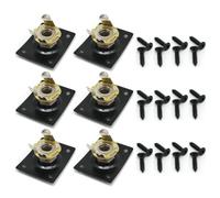 FPHADO 6 conectores cuadrados de entrada de guitarra, placa de salida de guitarra, enchufe de gato, accesorios de pieza de guitarra eléctrica, color negro