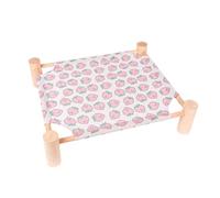 FPHADO Hamaca para Gatos y Perros Hamaca para Gatos Cama Elevada y Refrescante Cama PortáTil Desmontable para Mascotas para Interiores y Exteriores Rosa