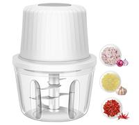 FPHADO Picador de ajo eléctrico de 400 ml, molinillo de ajo de 6 cuchillas, mini picador de verduras portátil USB, picadora de ajo