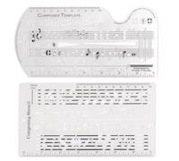 FPHADO Plantilla de composición de escritor de canciones, regla de dibujo de personal, herramienta de notación de composición del escritor de canciones, símbolos de compositor