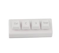 FPHADO Teclado programable de 4 teclas con interruptor rojo Ctrl C V Enter Mini teclado mecánico compatible con NKRO para juegos, oficina, color blanco A