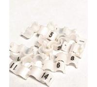 fpigeon - Clips de 2,7 mm, 3 mm, 4 mm, 4,5 mm, 5 mm, cierre abierto, anillos para loros canarios, bandas de plástico número 1-20 (3 mm, blanco)