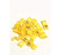 fpigeon - Clips para patas de pájaros de 2,7 mm, 3 mm, 4 mm, 4,5 mm, 5 mm, cierre abierto, anillos de loro canario, bandas de plástico 1-20 (4,5 mm, amarillo)