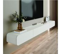 FPIGSHS Mueble TV Suspendido Moderna Mueble de TV Flotante Negro Consola Multimedia Entretenimiento Pared Armario Televisión con Puertas y Cajones Ideal para Salón y Dormitorio (D, 140cm)
