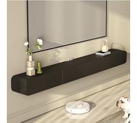 FPIGSHS Mueble TV Suspendido Moderna Mueble de TV Flotante Negro Consola Multimedia Entretenimiento Pared Armario Televisión con Puertas y Cajones Ideal para Salón y Dormitorio (C, 120cm)