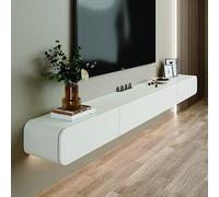 FPIGSHS Mueble TV Suspendido Moderna Mueble de TV Flotante Negro Consola Multimedia Entretenimiento Pared Armario Televisión con Puertas y Cajones Ideal para Salón y Dormitorio (D, 120cm)