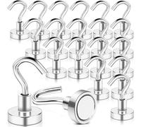 FPMYB 20 ganchos magnéticos extra fuertes, de neodimio y acero, con ganchos para cruceros, barbacoa, cocina, frigoríficos, puertas de hierro, oficina, 20 unidades