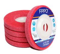 FPPO 5 ruedas de pulido de fibra de nailon de 4.5 x 0.86 pulgadas para amoladora angular, disco de solapa no tejida, almohadilla de pulido para pulido de metal, oxidación y eliminación de óxido