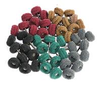 FPPO Juego de 50 ruedas pulidoras pulidoras para herramientas rotativas, minialmohadillas de pulido, eliminación de óxido, anillo de depuración en superficie metálica, con mandril de 3 mm.