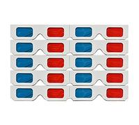 Fpreeza Gafas 3D,10 Pares Lentes Estéreo Papel Rojo y Azul para Películas Set Anaglifo de Papel Gafas 3D