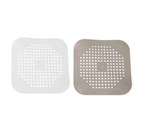 Fpreeza Tapa de DesagüE Cuadrada para DesagüE de Ducha Colector Pelo TapóN de Silicona Plano para Filtro de BañO y Cocina ProteccióN de DesagüE de Ducha TapóN de Colador Plano con Ventosas