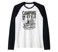 FPS Gamer Divertido Estilo Camping Militar Videojuego Jugador Camiseta Manga Raglan