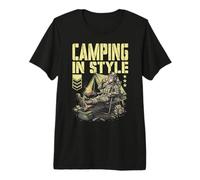FPS Gamer Divertido Estilo Camping Militar Videojuego Jugador Camiseta Premium