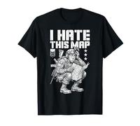 FPS Gamer Funny I Hate This Map, Reproductor de Videojuegos Militar Camiseta