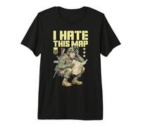 FPS Gamer Funny I Hate This Map, Reproductor de Videojuegos Militar Camiseta Premium
