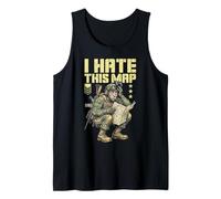 FPS Gamer Funny I Hate This Map, Reproductor de Videojuegos Militar Camiseta sin Mangas