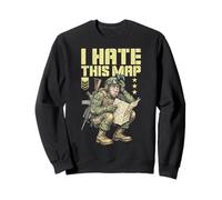 FPS Gamer Funny I Hate This Map, Reproductor de Videojuegos Militar Sudadera