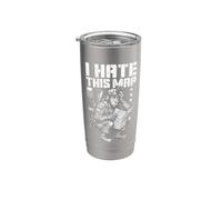 FPS Gamer Funny I Hate This Map, reproductor de videojuegos militar Vaso térmico de acero inoxidable de doble pared