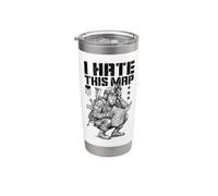 FPS Gamer Funny I Hate This Map, reproductor de videojuegos militar Vaso térmico de acero inoxidable de doble pared