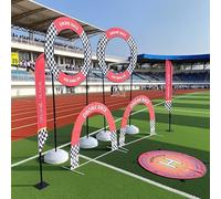 FPV Drone Kit de entrenamiento de obstáculos, curso de vuelo portátil con aros, banderas, puertas y plataforma de aterrizaje para práctica de drones RC