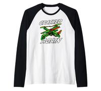 FPV Drone Pilot Quadcopter Crashed Again Camiseta Manga Raglan